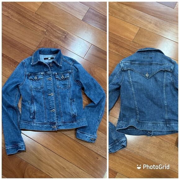 AG Adriano Goldschmied EMILY Women's Blue Denim Jean Jacket Med Wash Size S - Picture 1 of 12
